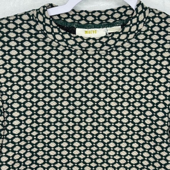 Maeve by Anthropologie Mock Neck Long Sleeve Geometric Print Top XS - Picture 3 of 9